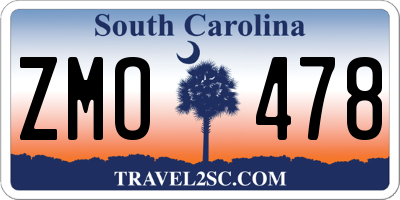 SC license plate ZMO478