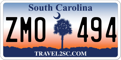 SC license plate ZMO494