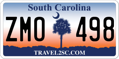 SC license plate ZMO498
