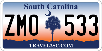 SC license plate ZMO533