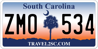 SC license plate ZMO534