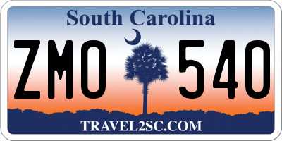 SC license plate ZMO540