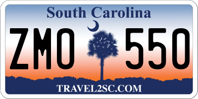 SC license plate ZMO550