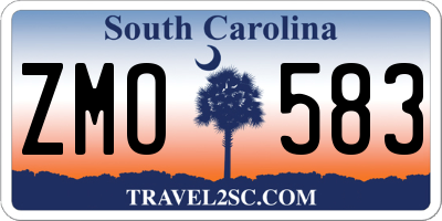 SC license plate ZMO583