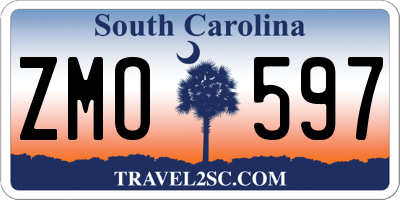 SC license plate ZMO597