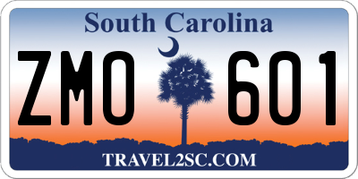 SC license plate ZMO601