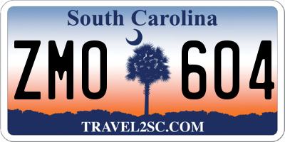 SC license plate ZMO604