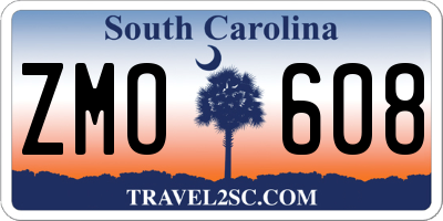 SC license plate ZMO608