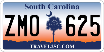 SC license plate ZMO625