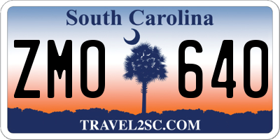 SC license plate ZMO640