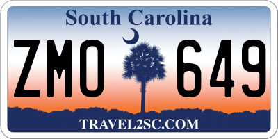 SC license plate ZMO649