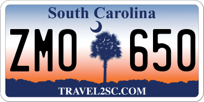 SC license plate ZMO650