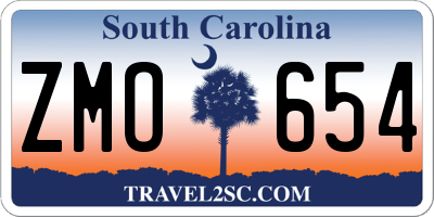 SC license plate ZMO654