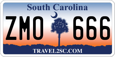 SC license plate ZMO666