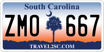 SC license plate ZMO667