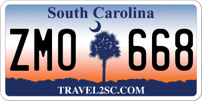 SC license plate ZMO668