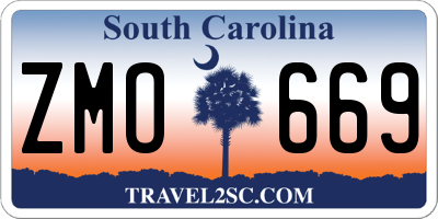 SC license plate ZMO669