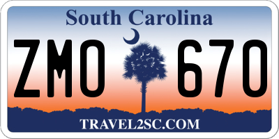 SC license plate ZMO670