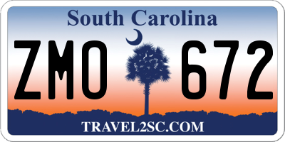 SC license plate ZMO672