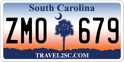 SC license plate ZMO679