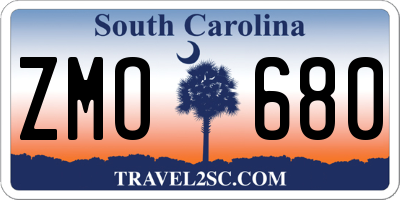 SC license plate ZMO680
