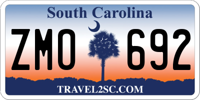 SC license plate ZMO692