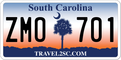 SC license plate ZMO701