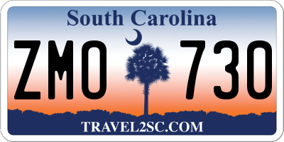 SC license plate ZMO730