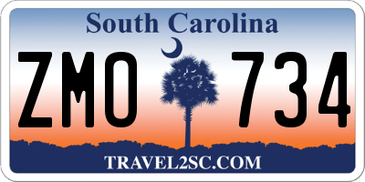 SC license plate ZMO734