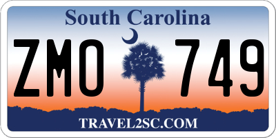 SC license plate ZMO749