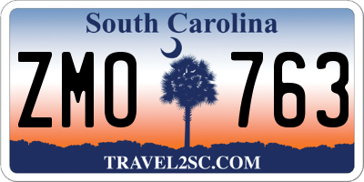 SC license plate ZMO763