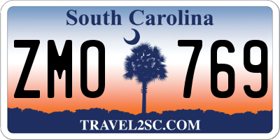 SC license plate ZMO769