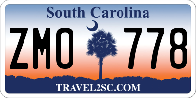 SC license plate ZMO778
