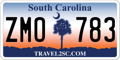 SC license plate ZMO783