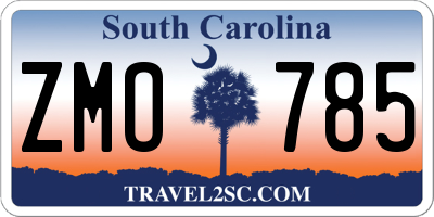 SC license plate ZMO785