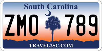 SC license plate ZMO789