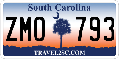 SC license plate ZMO793