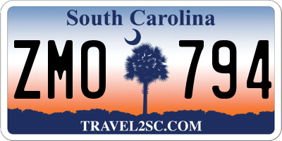SC license plate ZMO794