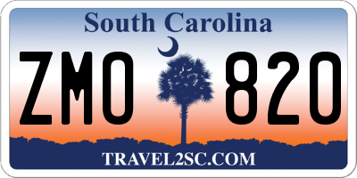 SC license plate ZMO820