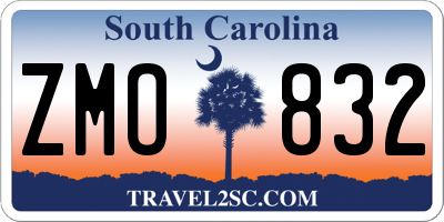 SC license plate ZMO832