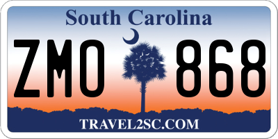 SC license plate ZMO868