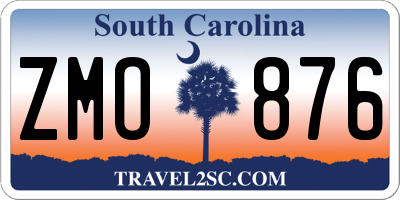 SC license plate ZMO876