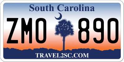 SC license plate ZMO890