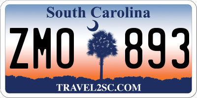 SC license plate ZMO893