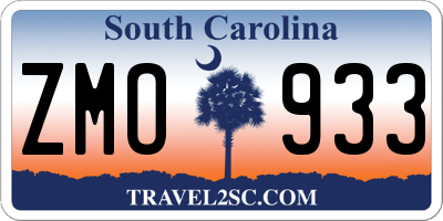 SC license plate ZMO933
