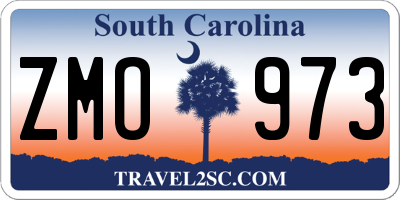 SC license plate ZMO973