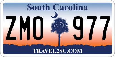 SC license plate ZMO977