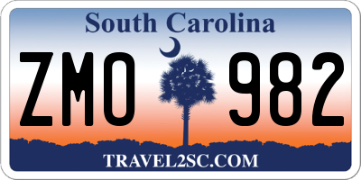 SC license plate ZMO982