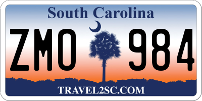 SC license plate ZMO984