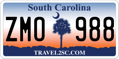 SC license plate ZMO988